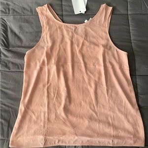 Chiffon Crossbank Tank Blush Pink Workwear